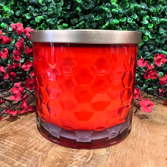 Holiday 13.5oz Hexagon Jar Red