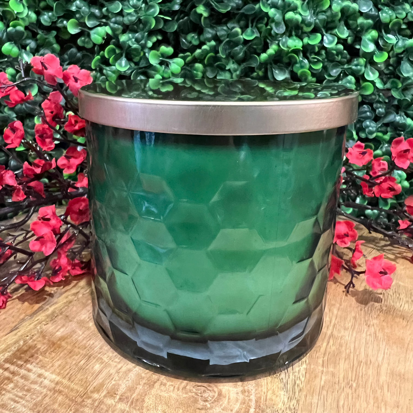 Holiday 13.5oz Hexagon Jar Green